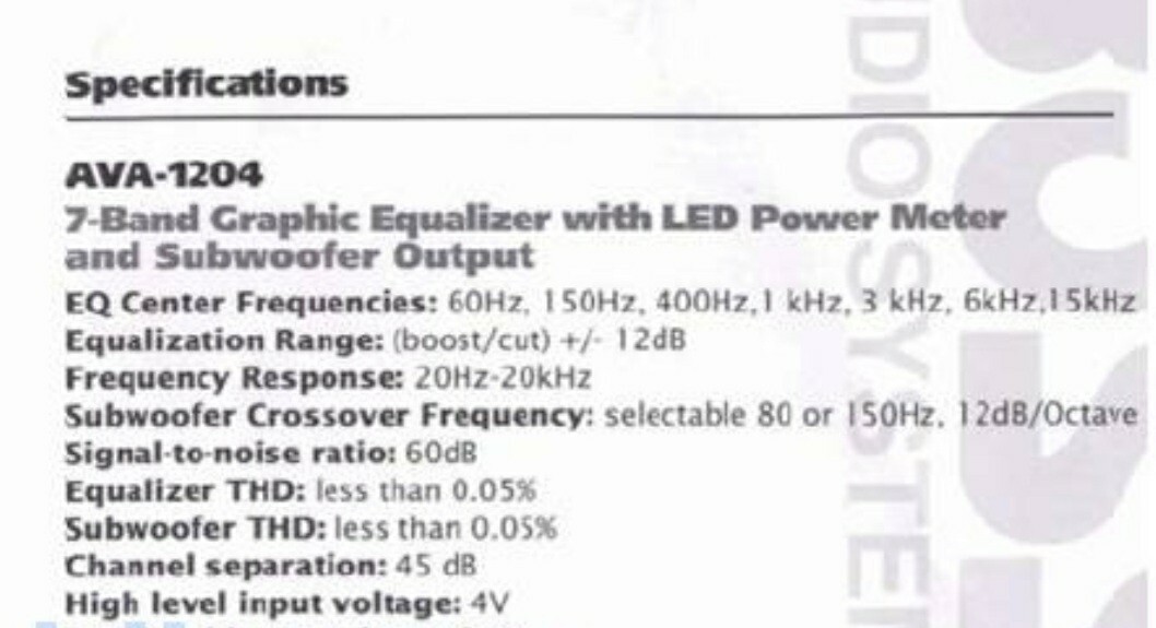 Boss AVA-1204A Equalizer