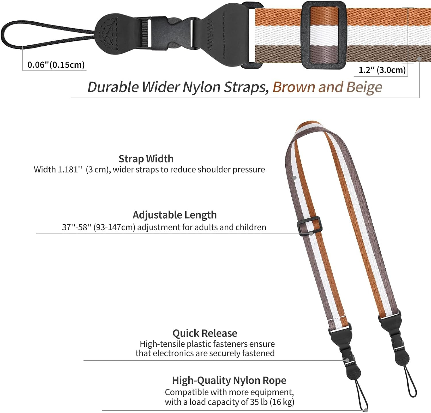 Adjustable Shoulder Strap, Comfortable for Camera Neck Lanyard Ipad Strap Ipad S