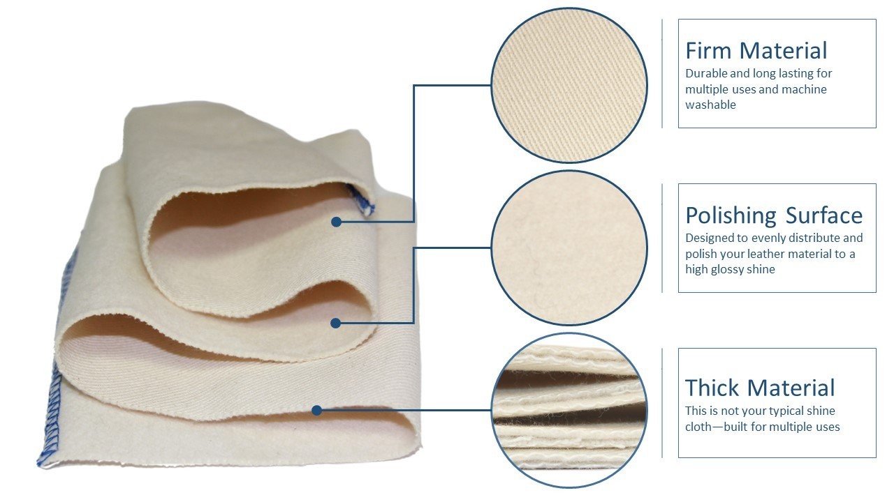 Professional Shoe Shine Buffing Cloth, 12 Pack