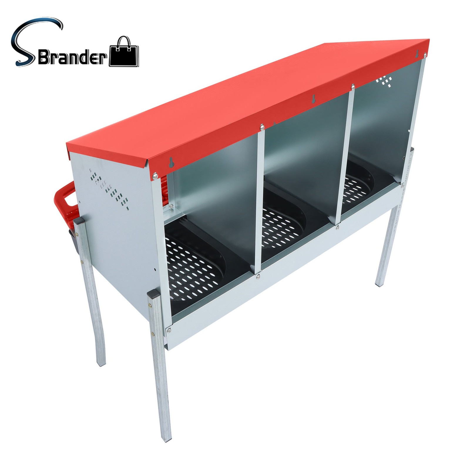 High Quality Chicken Nesting Boxes 3 Holes With Metal Legs Roll Out Nesting Box