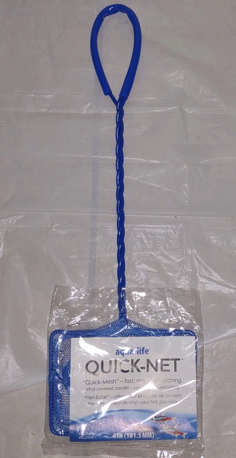 Aqua-Life 4" Quick-Net Mesh Aquarium Gold Fish Net Blue Durable
