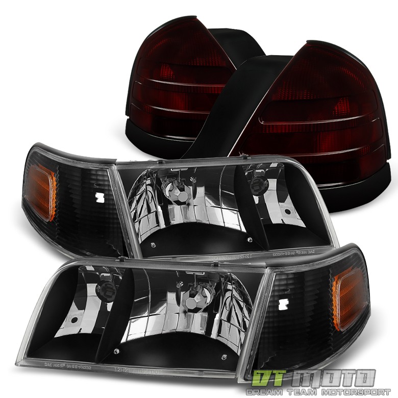 1999-2001 Crown Victoria Headlights+Tail lights Rear Brake Lamps Replacement Set