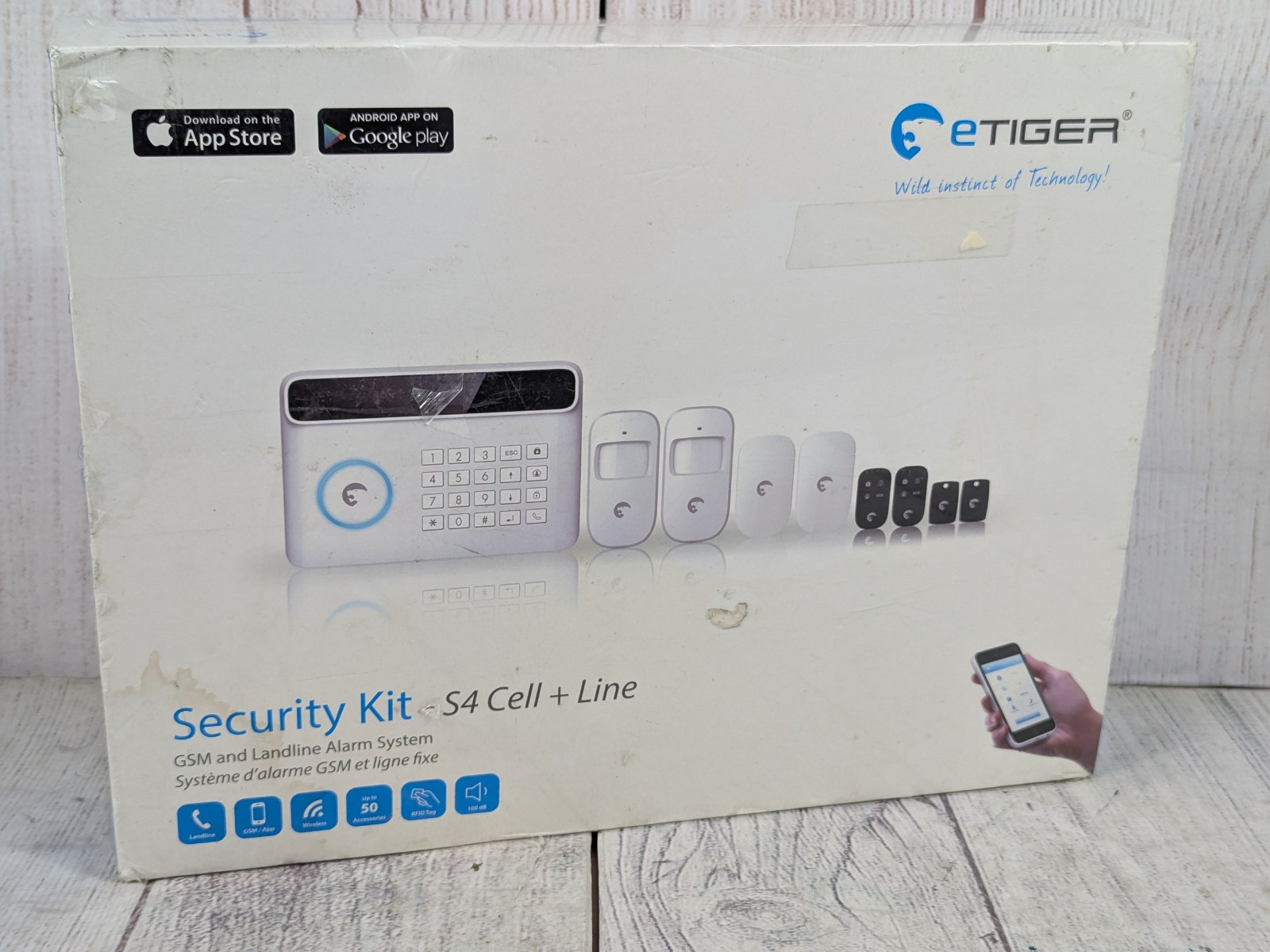 Etiger S4 433MHz Wireless Auto-dial GSM Alarm Security System Kit APP Remote LF