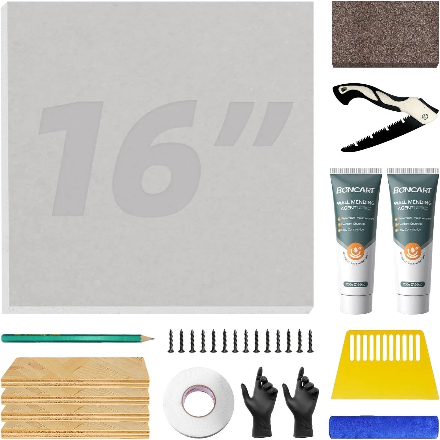 Drywall Repair Kit,Drywall Repair Panel 16” x16“,Sheetrock Repair Kit,Drywall...