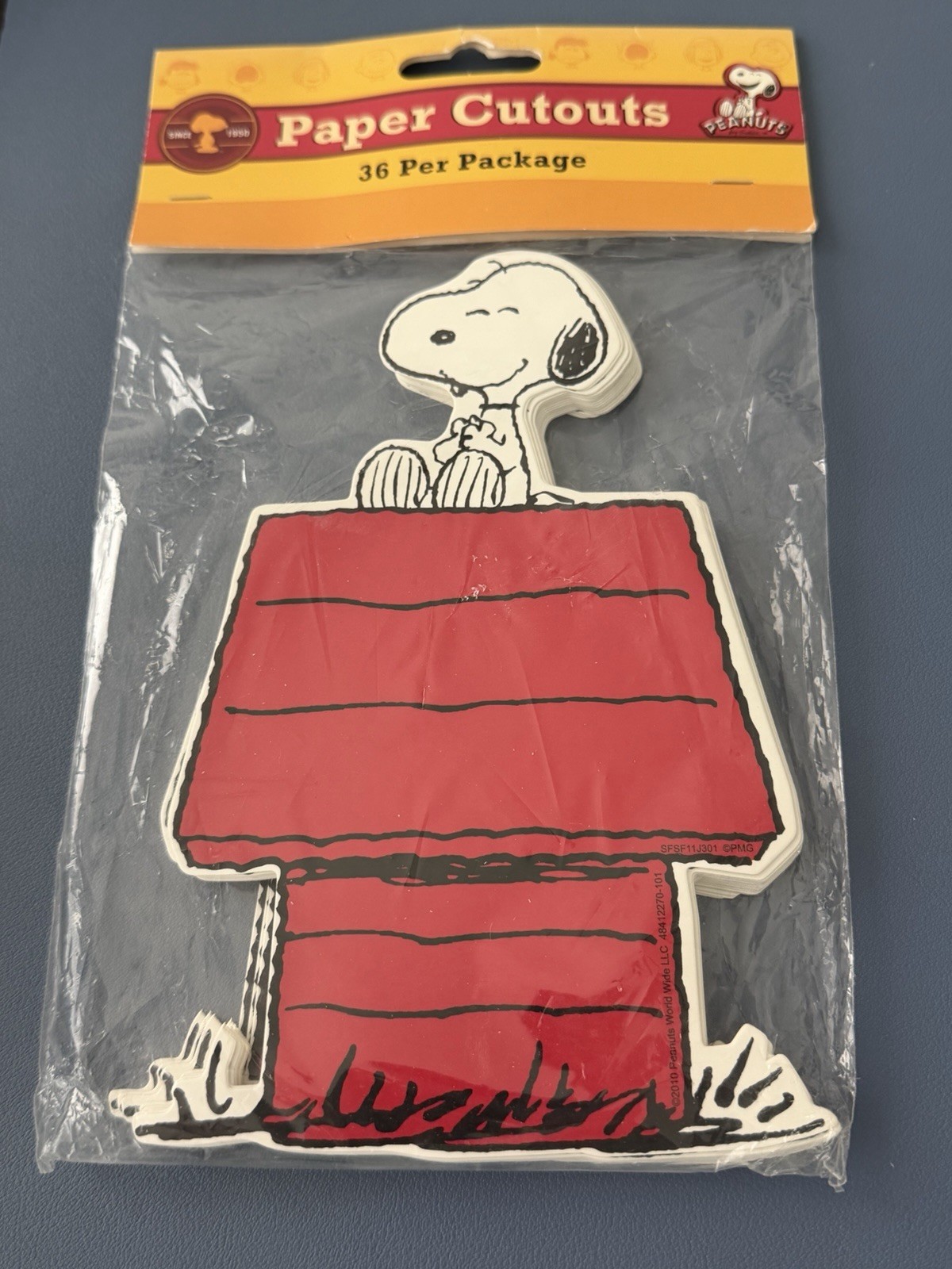 Peanuts Snoopy On His Doghouse Paper Cutouts-Package Of 36-New