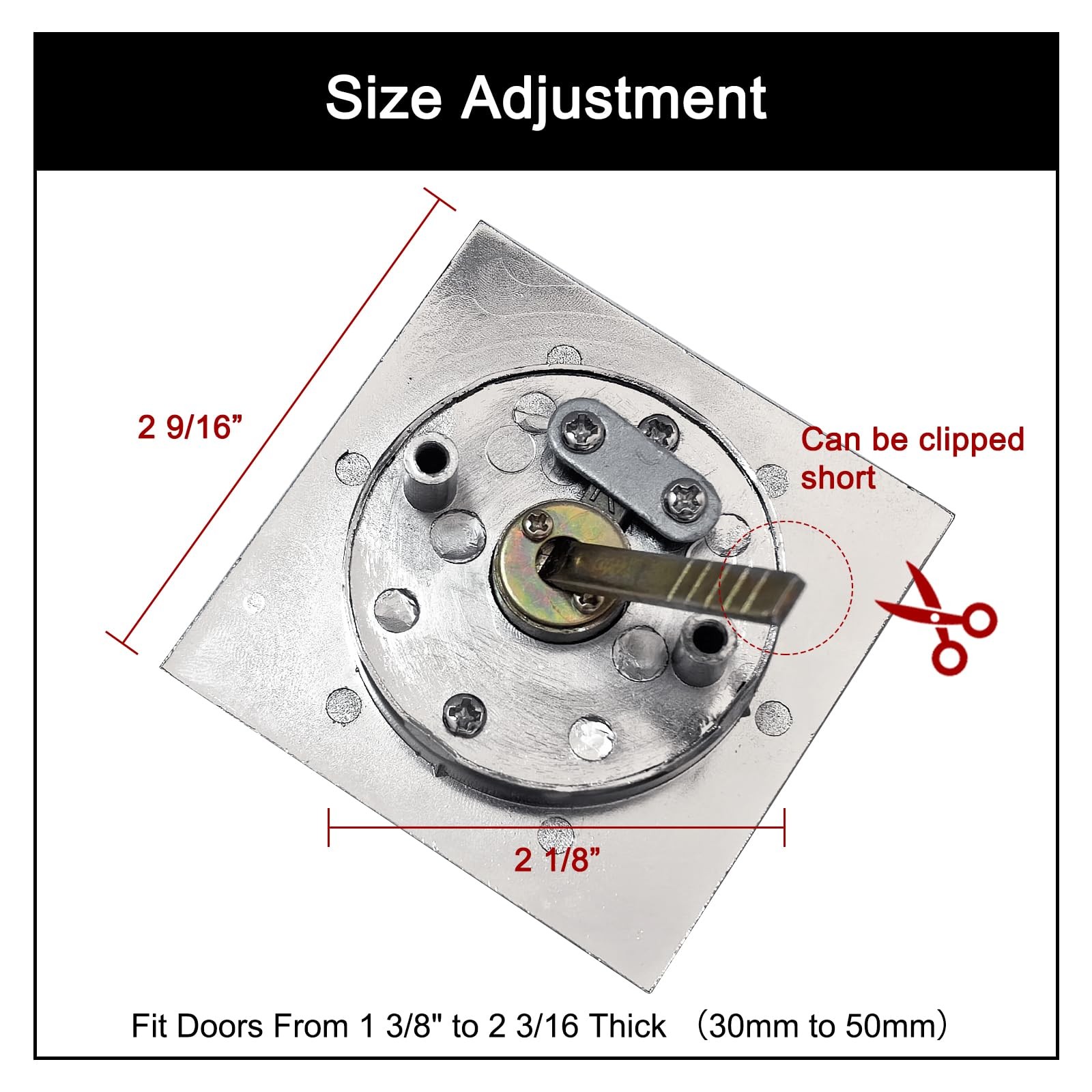 Pocket Door Lock,Privacy Hardware Suitable for Keyed Lock, Sliver