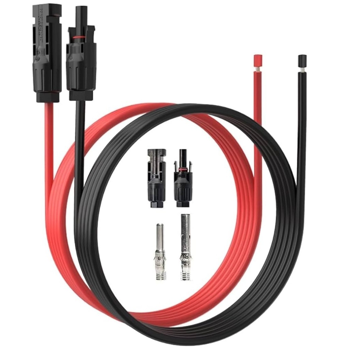 ELFCULB 1Pair Solar Extension Cable-12AWG 30FT Solar Panel Extension Cable...