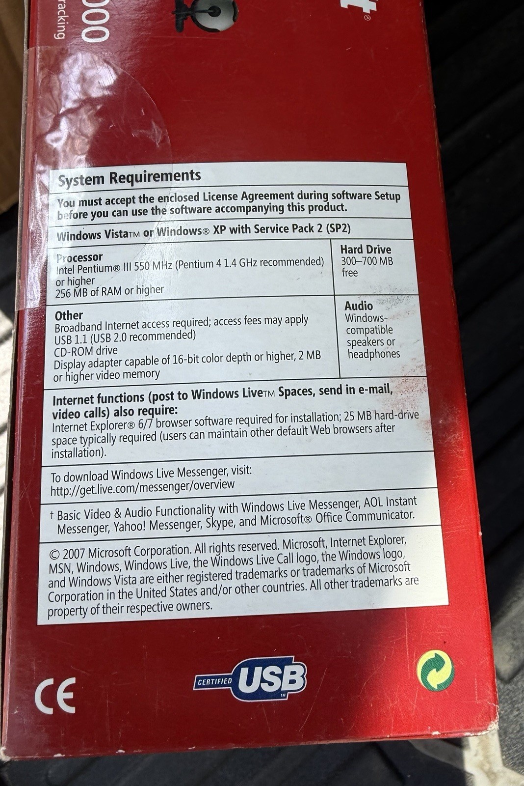 Microsoft LifeCam VX-3000 Webcam Computer Camera New