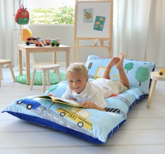 Butterflycraze TRANSPORTATION Pillow LOUNGER Bed COVER 27" x 88" Fits 5 PILLOWS