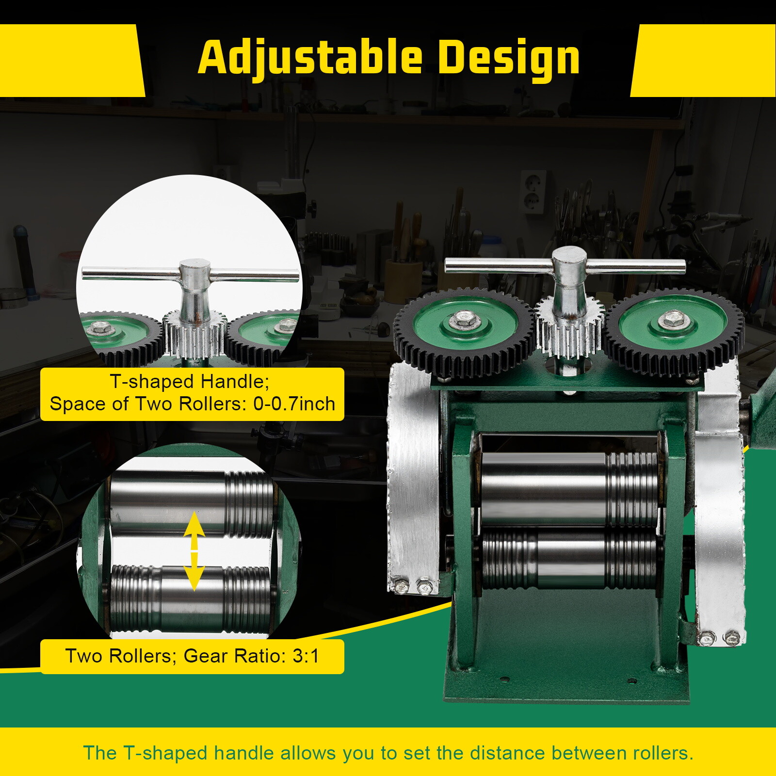 Rolling Mill Machine Rollers Metal Wire Flat Jewelry Tool Manual Combination USA
