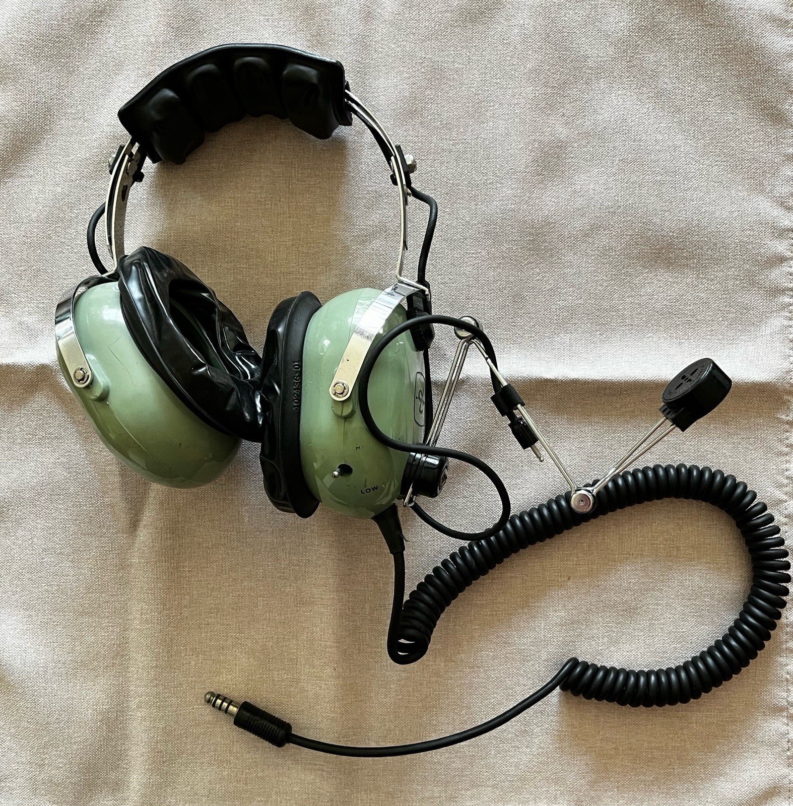 David Clark headset H10-66, P/N 18282G-05, Used, Untested, Parts Only