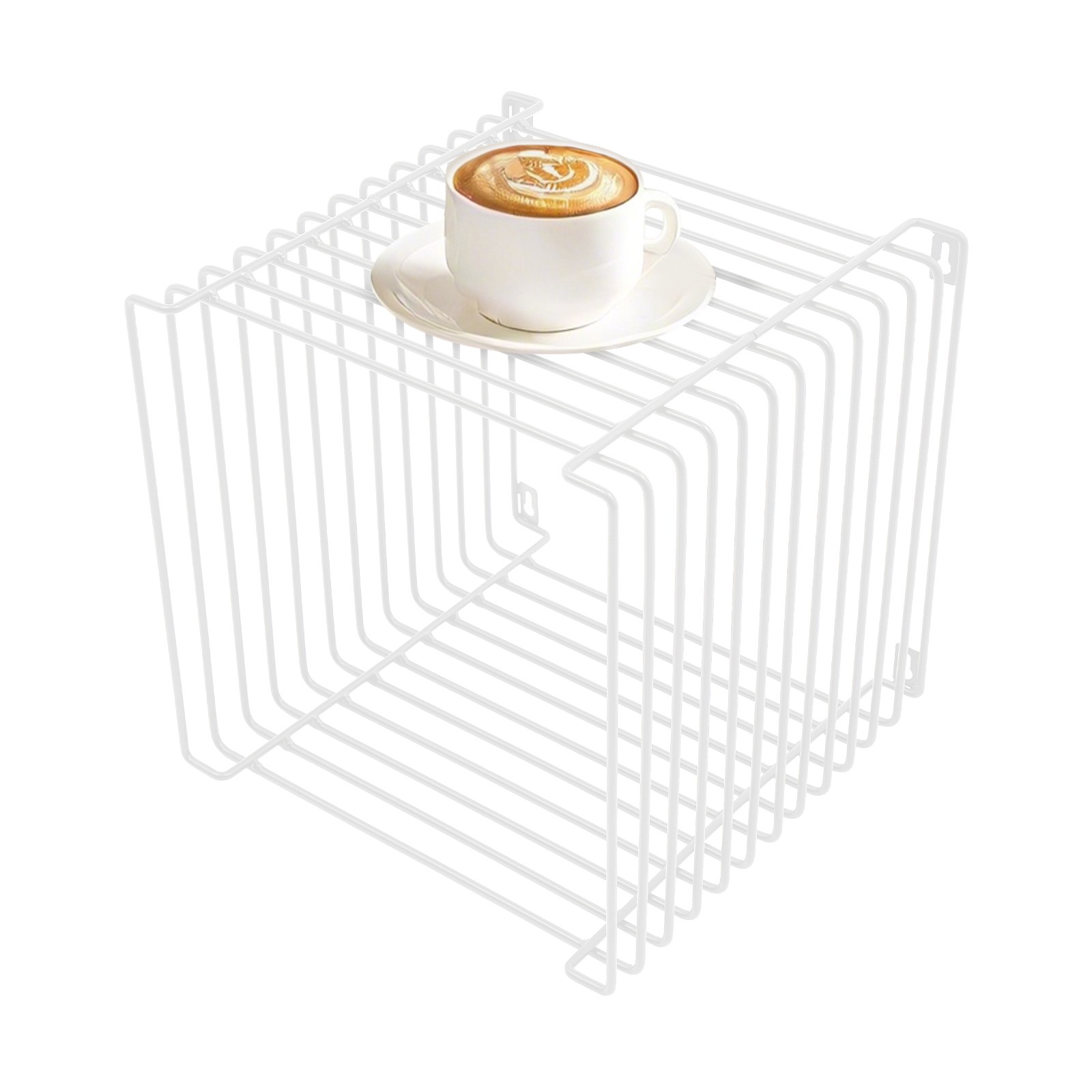 Linear Side Table Square Geometry Retro End Desk Multi-Purpose Tables Furniture