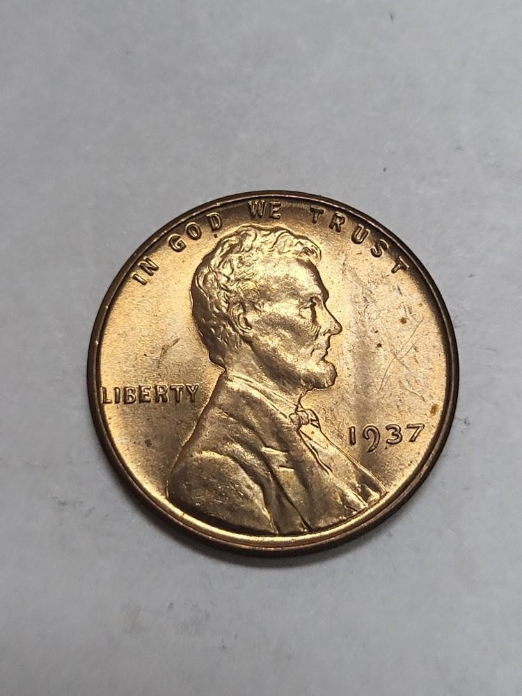 1937 Lincoln Cent FLASHY UNCIRCULATED
