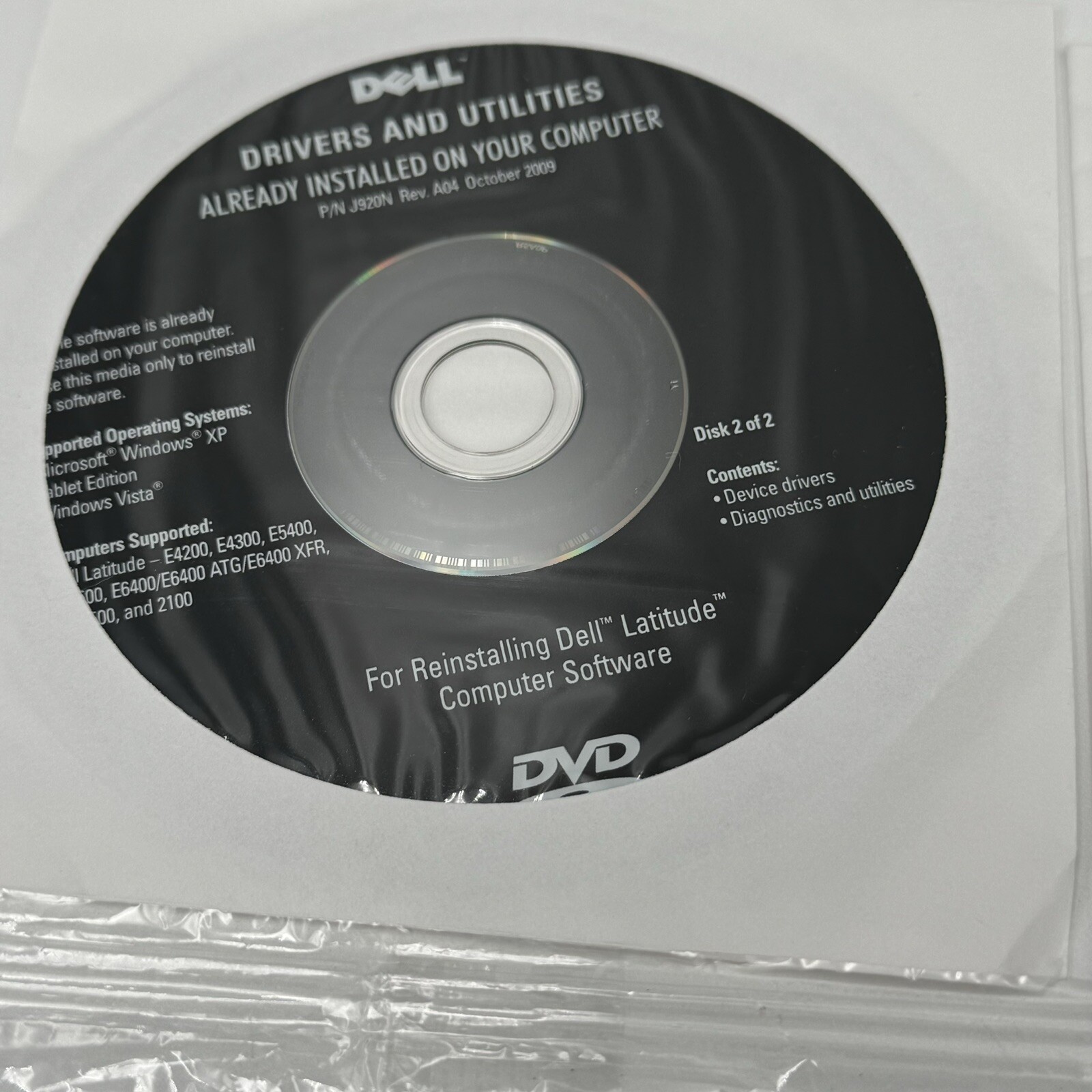 Dell Drivers and Utilities Reinstalling Computer Software 2009 Serial Numbers