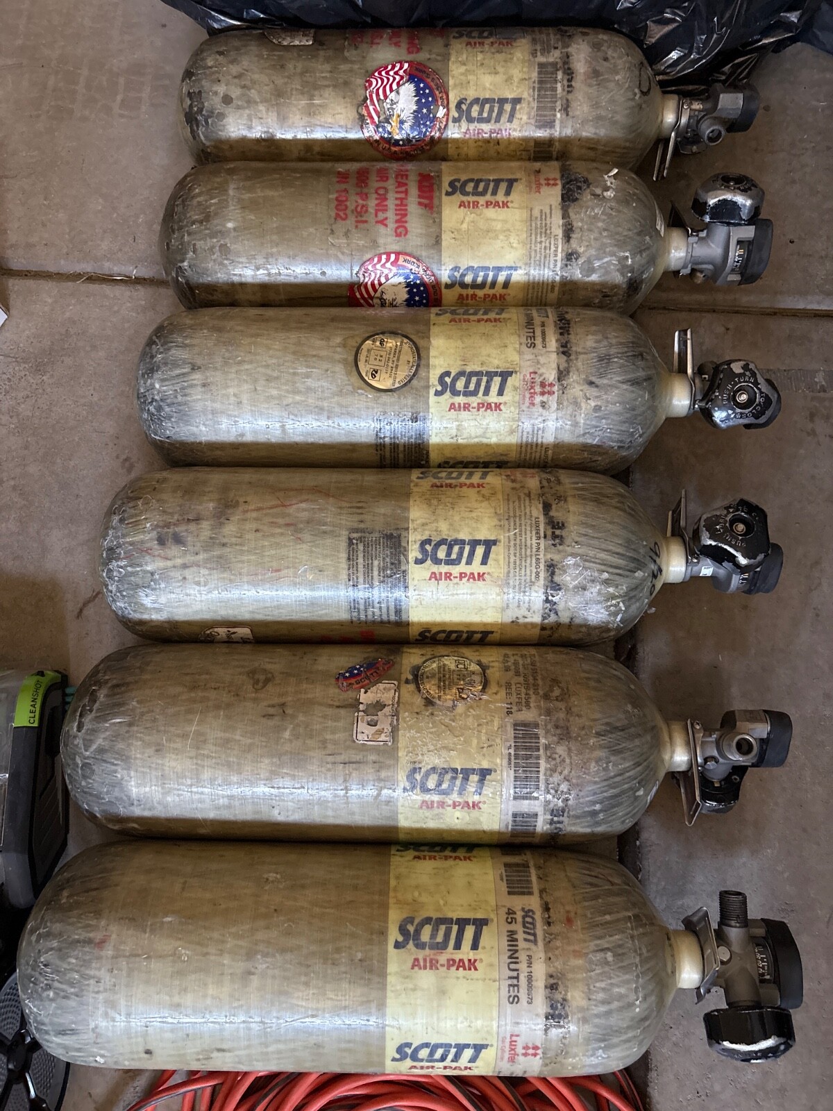 SCOTT 4500PSI 45MIN SCBA Carbon Fiber Bottle Air Gun Cylinder CGA347 Valve 2009