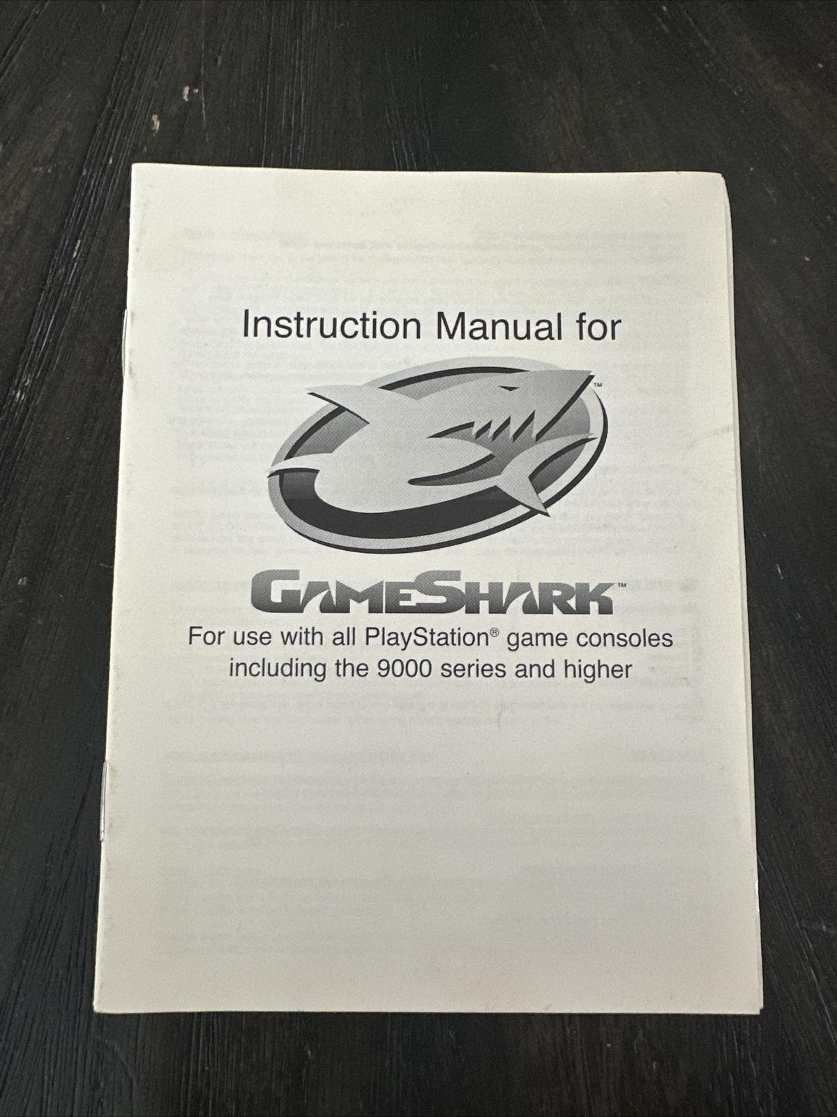 Instruction Manual For GameShark  For Use With PlayStation Game Consoles Only