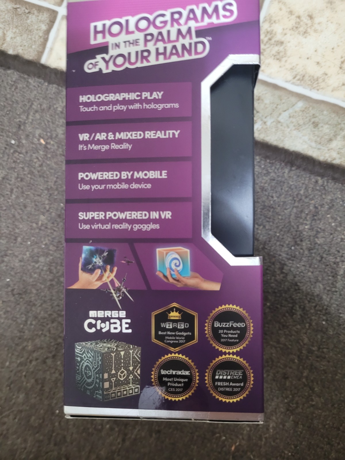 Merge Cube Holographic Toy And Learning Tool, Opened Box.