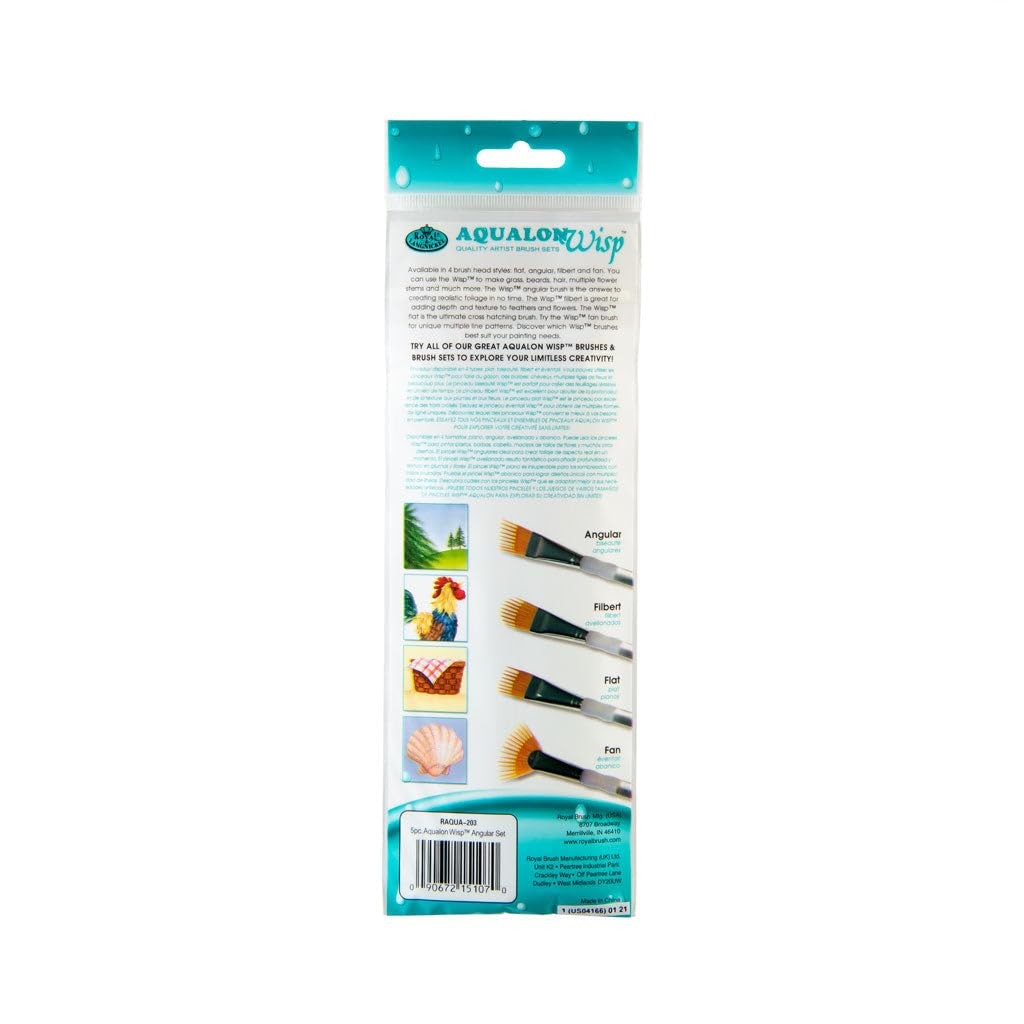 Aqualon Wisp Angular Artist Brush Set, 5-Piece