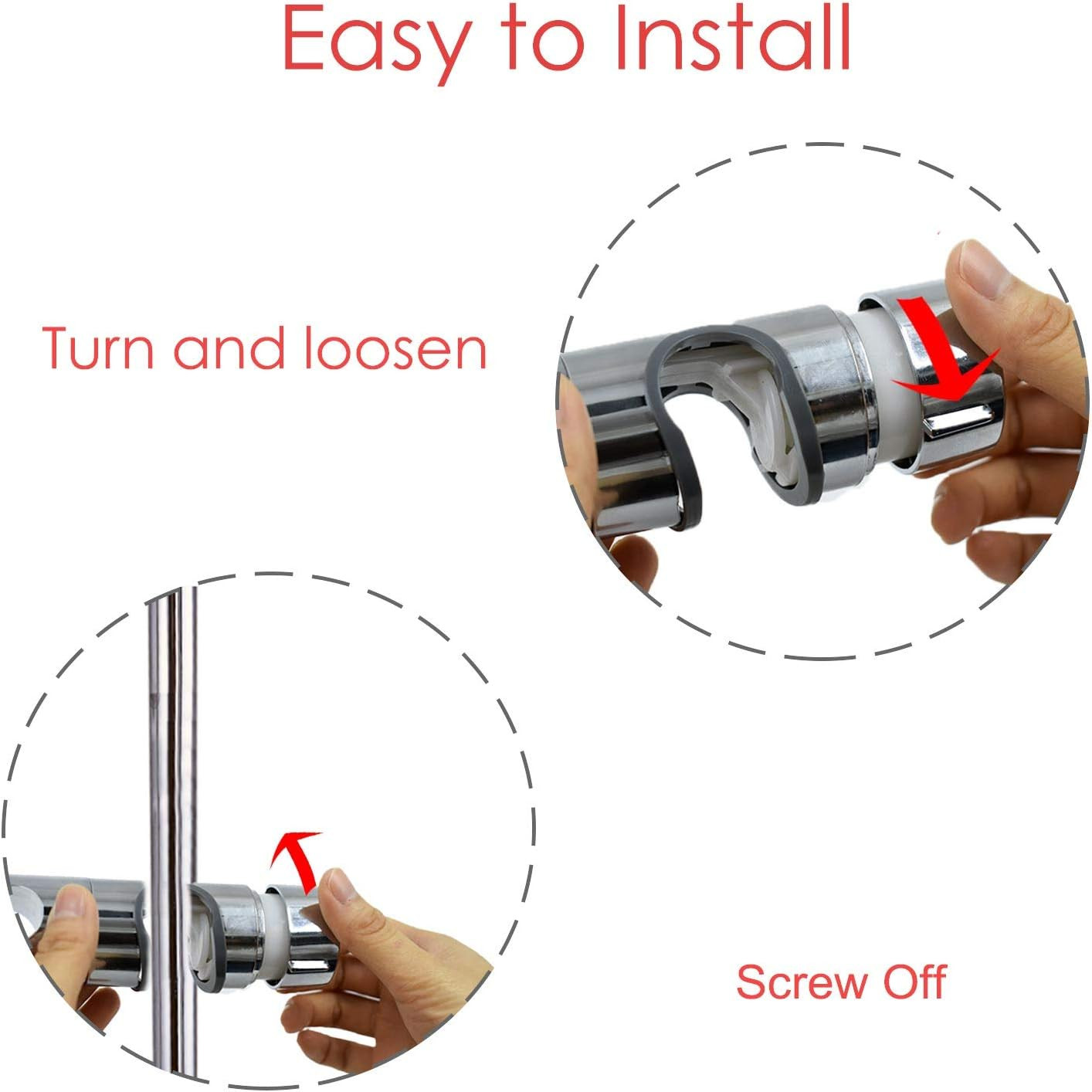 Universal Adjustable Shower Head Holder Slide Bar Bracket Replacement for Slide