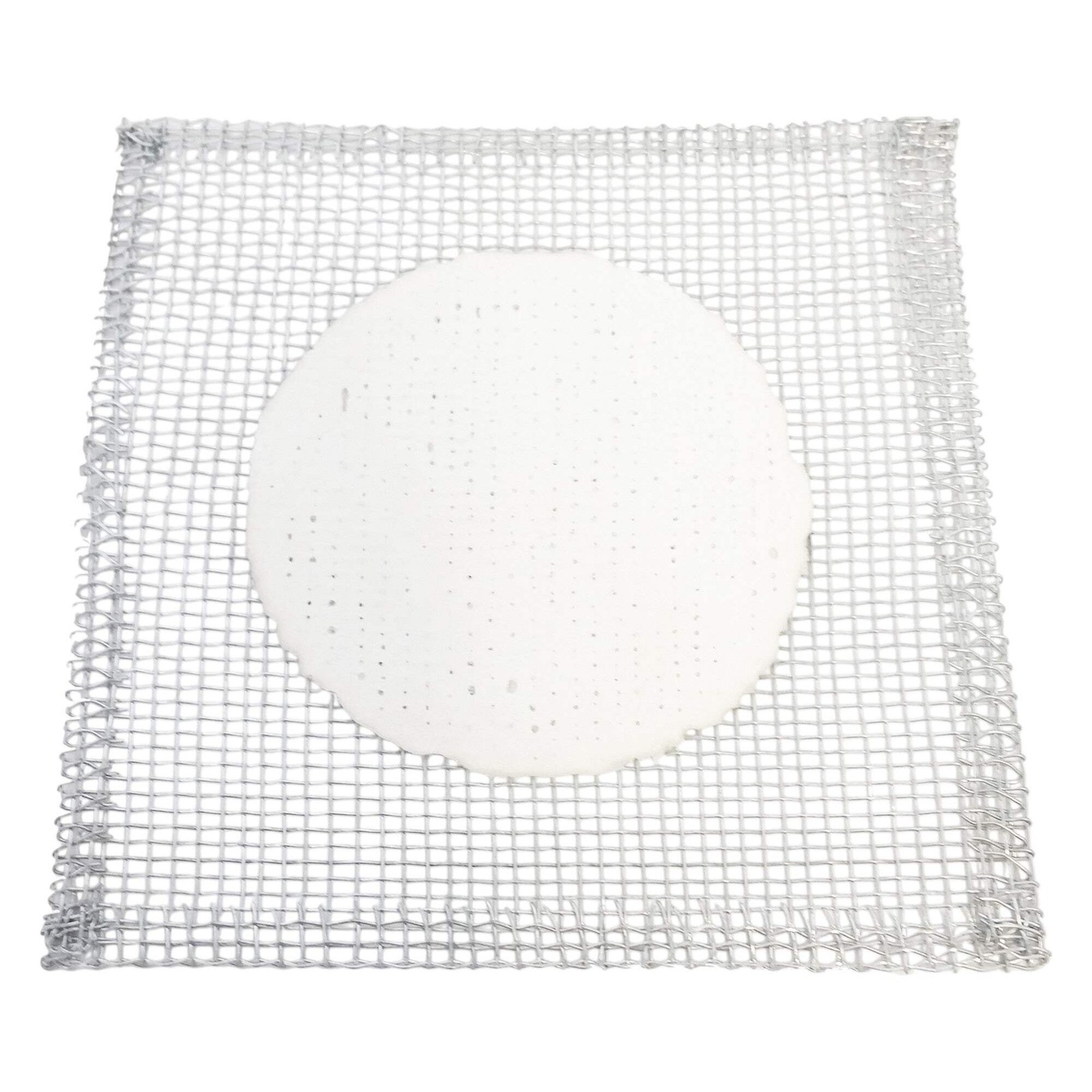 Wire Gauze Square with a Ceramic Center. Size 4 inches square.