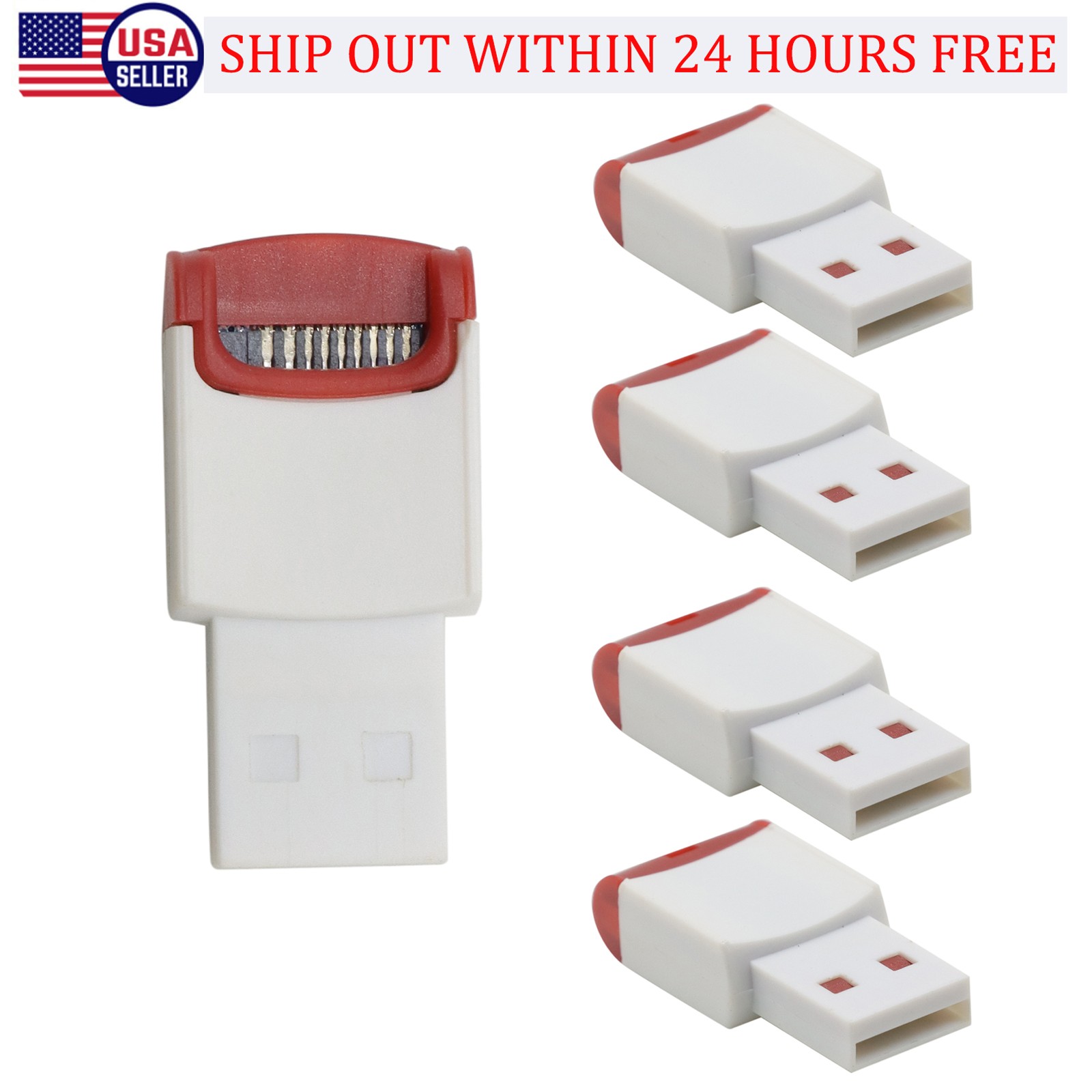 5PC Memory Card Reader Adapters to USB 2.0 Adapter For Micro SD TF Card HT-210A