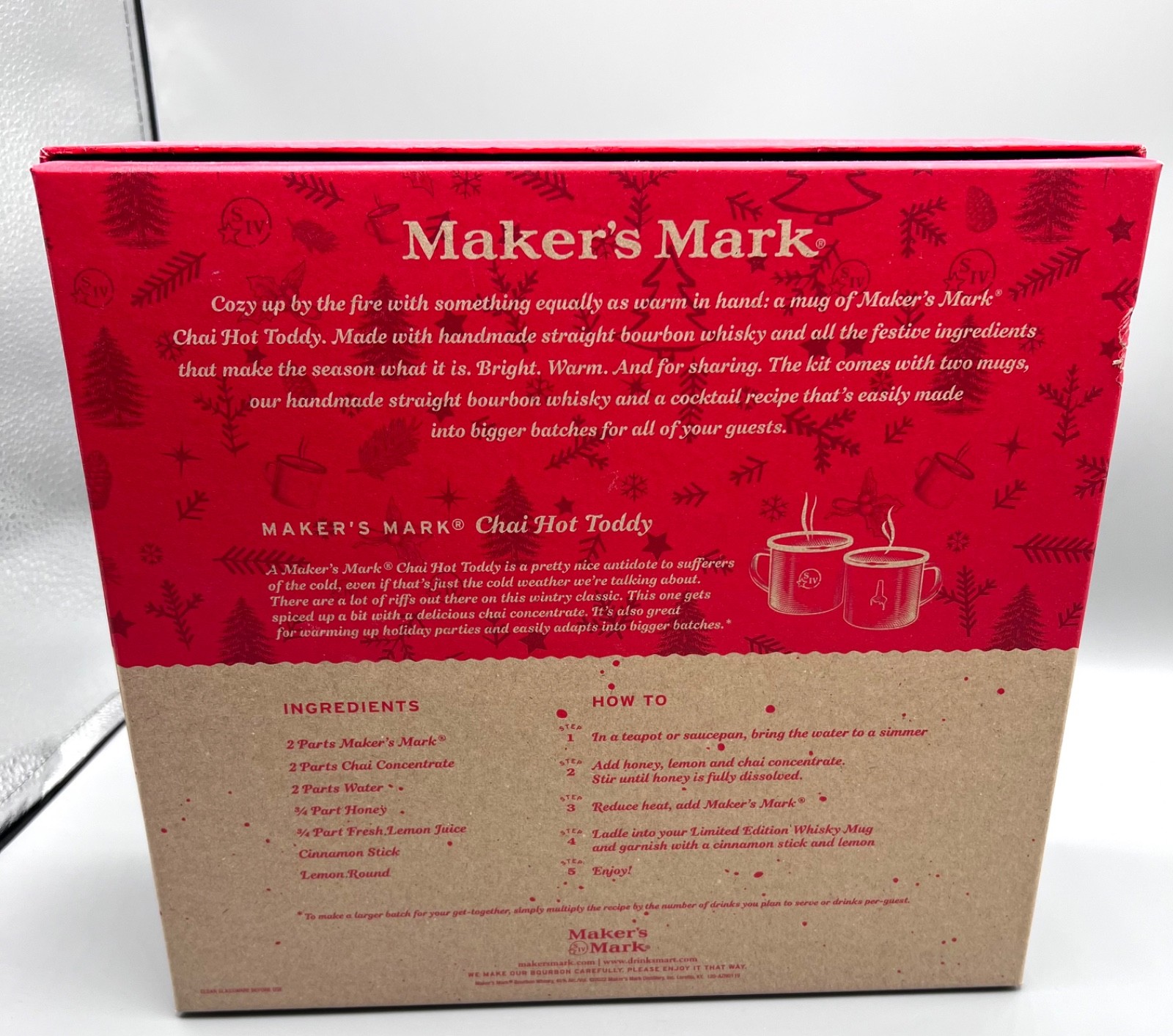 NEW Maker’s Mark Bourbon Limited Edition Whisky Mugs Set of 2 Ceramic Mugs w/Box