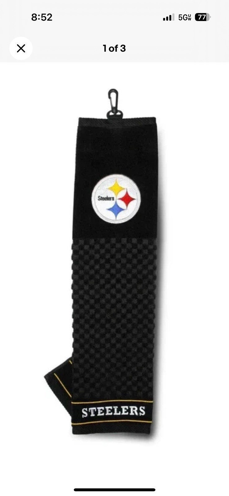 Pittsburgh Steelers Golf Towel - Team Golf  -Embroidered Premium  Club Bag Towel