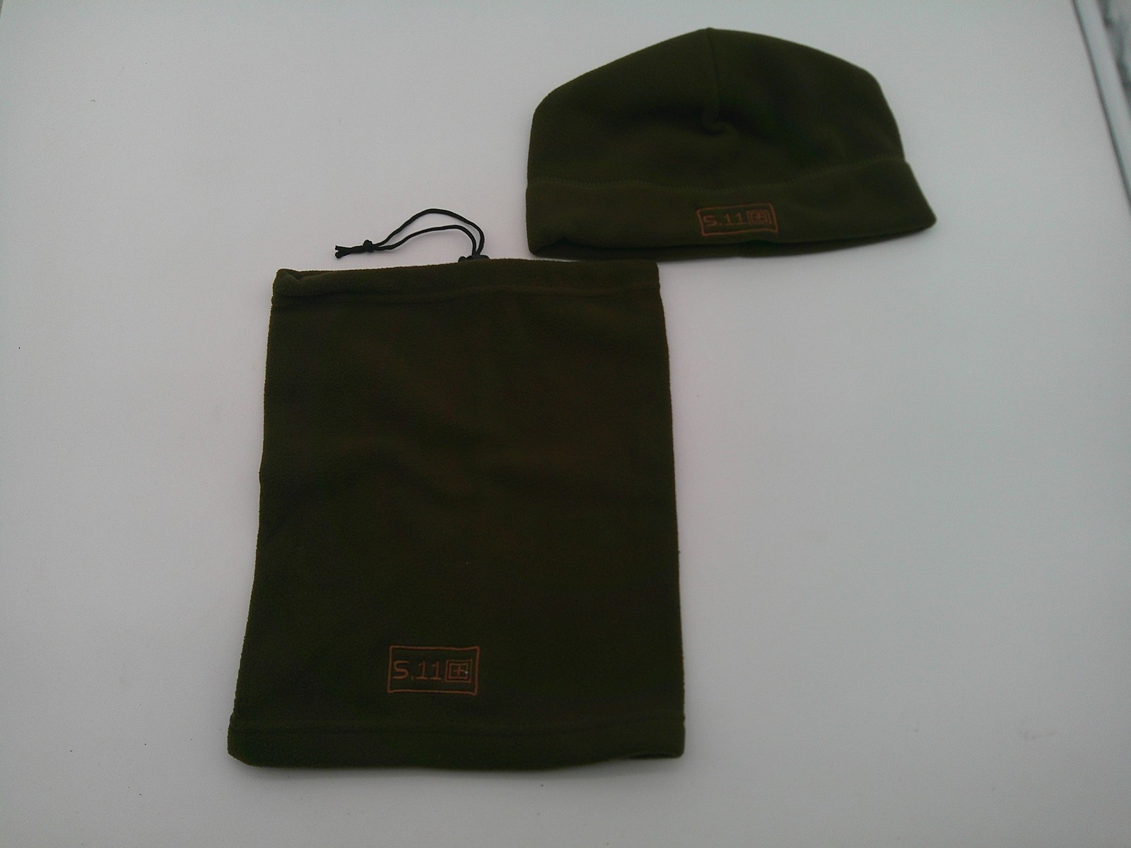 5.11 Tactical Beanie Hat Neck Gaiter Set Mens One Size Green Fleece Cold Weather