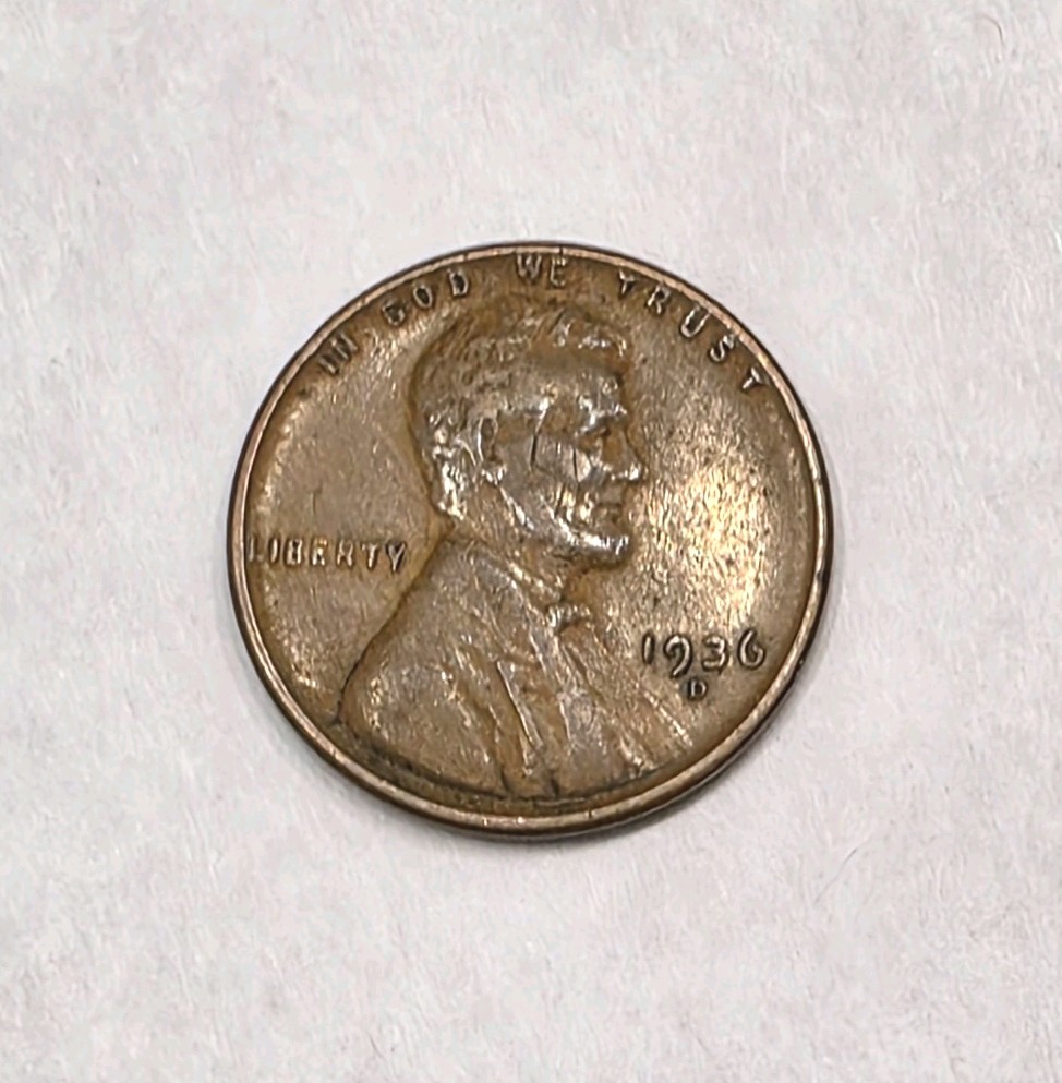 1936-D D/D Lincoln Wheat Rpm  Double Die Obverse XF Condition.