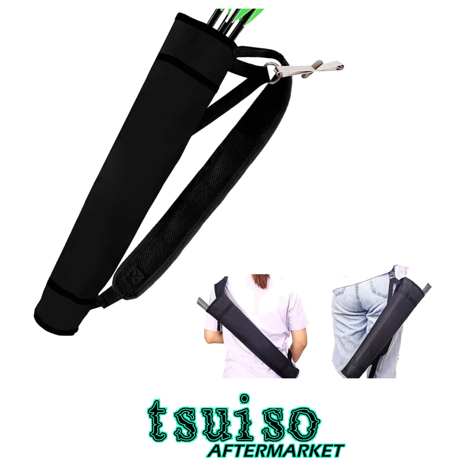 Sporty Nylon Archery Quiver with Padded Straps - Lightweight & Safe Arrow Holder