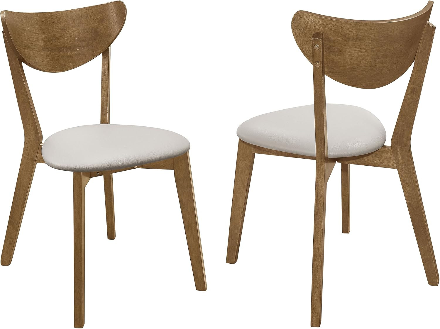Home Furnishings Kersey Mid Century Modern Set of 2 Wood Dining Side Chairs Curv