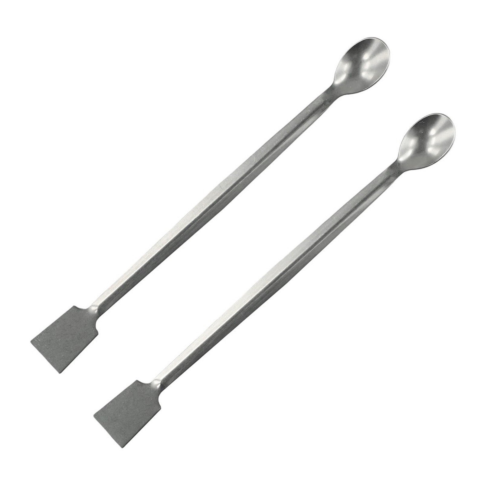 Stainless Steel Reagent Sampling Spoon 2Pcs 20cm Length Double End Lab Tool