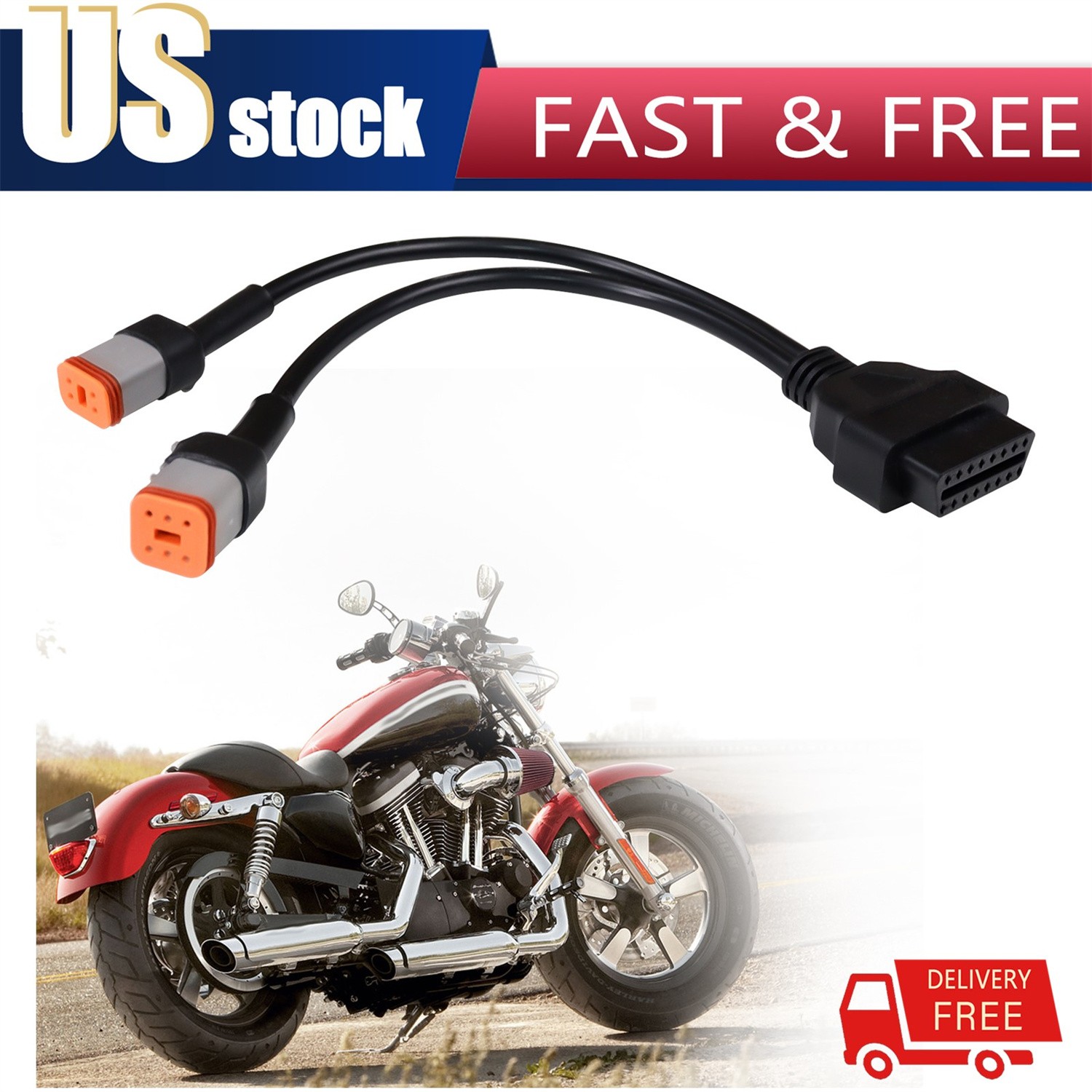 For Harley 16 Pin to 4 Pin 6 Pin Motorcycle OBD Cable Diagnostic Tool Scanner