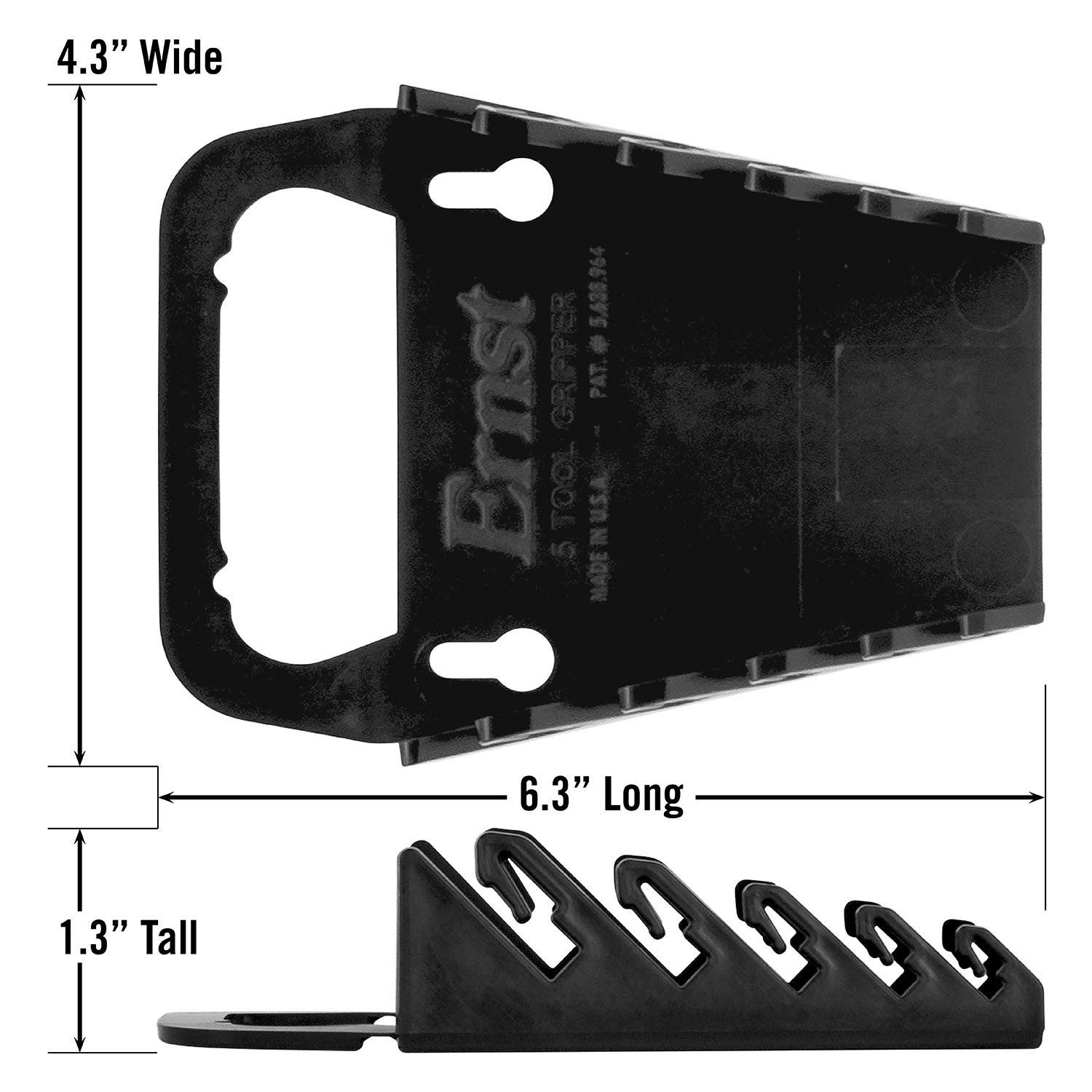 Gripper Wrench Organizer, 5 Tool, Black