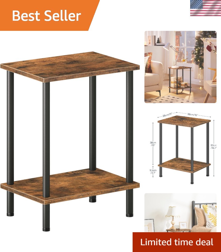 Elegant End Table with Adjustable Feet - Perfect for Living Room or Bedroom