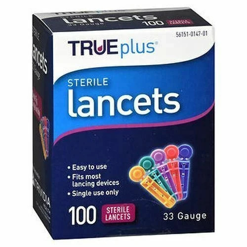 Sterile Lancets 33 Gauge 100 Count By Trueplus