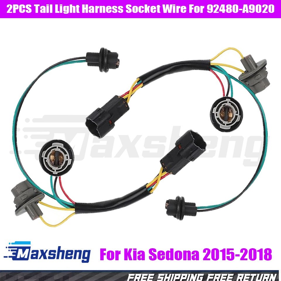 2PCS Socket & Wire Tail Light Harness New For Kia Sedona 2015-2018 92480-A9020