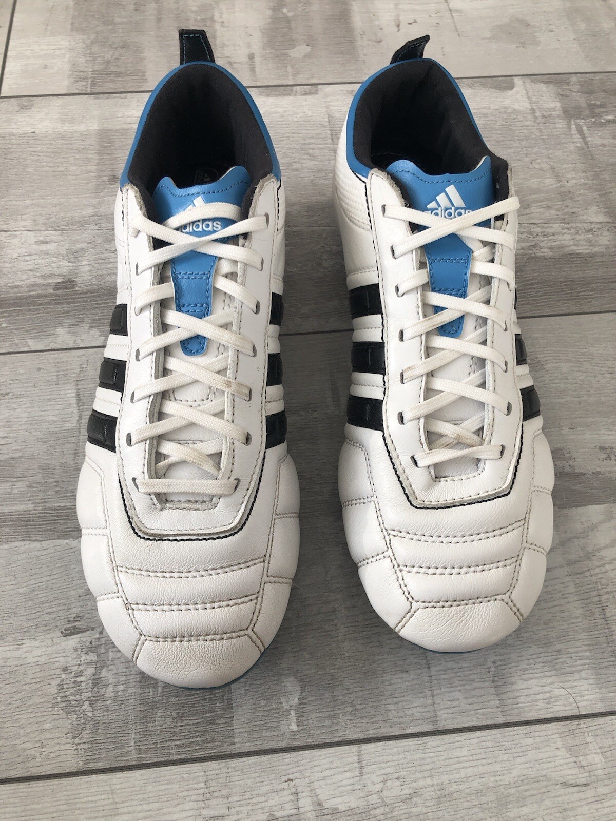 Adidas Adicore FG White Leather Football Cleats Boots US8 UK7 1/2 EUR41 1/3
