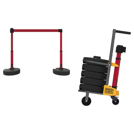 Banner Stakes Pl4013 Plus Barricade, Red, High Voltage Keep Out