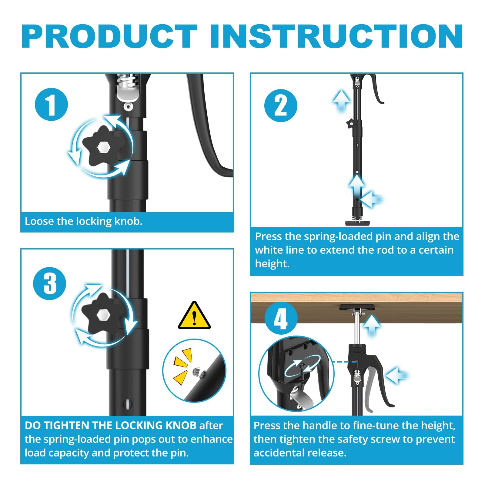 Third Hand Support Pole Heavy Duty, Cabinet Jacks for Installing Cabinets wit...