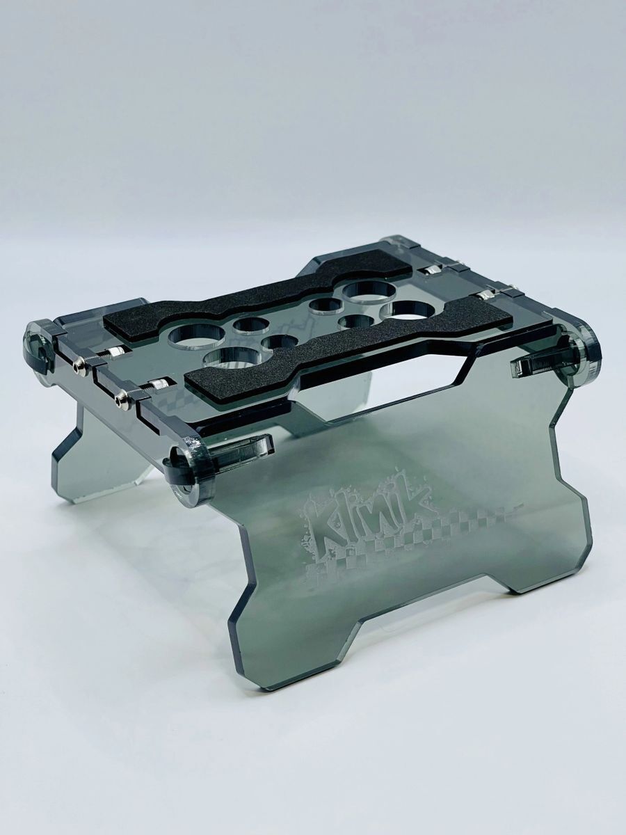 Klinik RC Folding RC Car Stand for 1/18 to 1/10 Scale Cars/Trucks Gray Smoke
