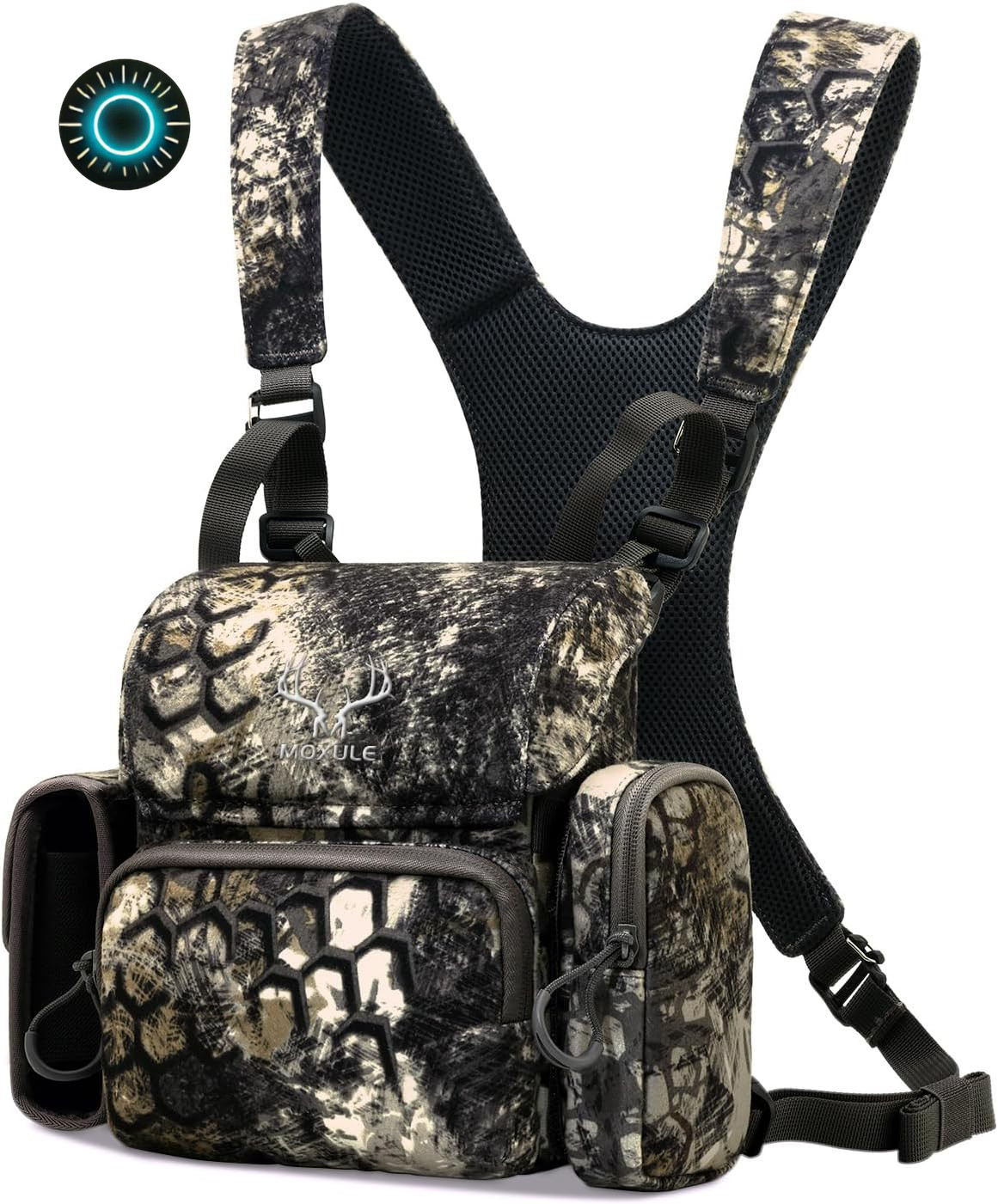 Binocular Harness Chest Pack: Waterproof Bino Case with Rangefinder Pocket for B