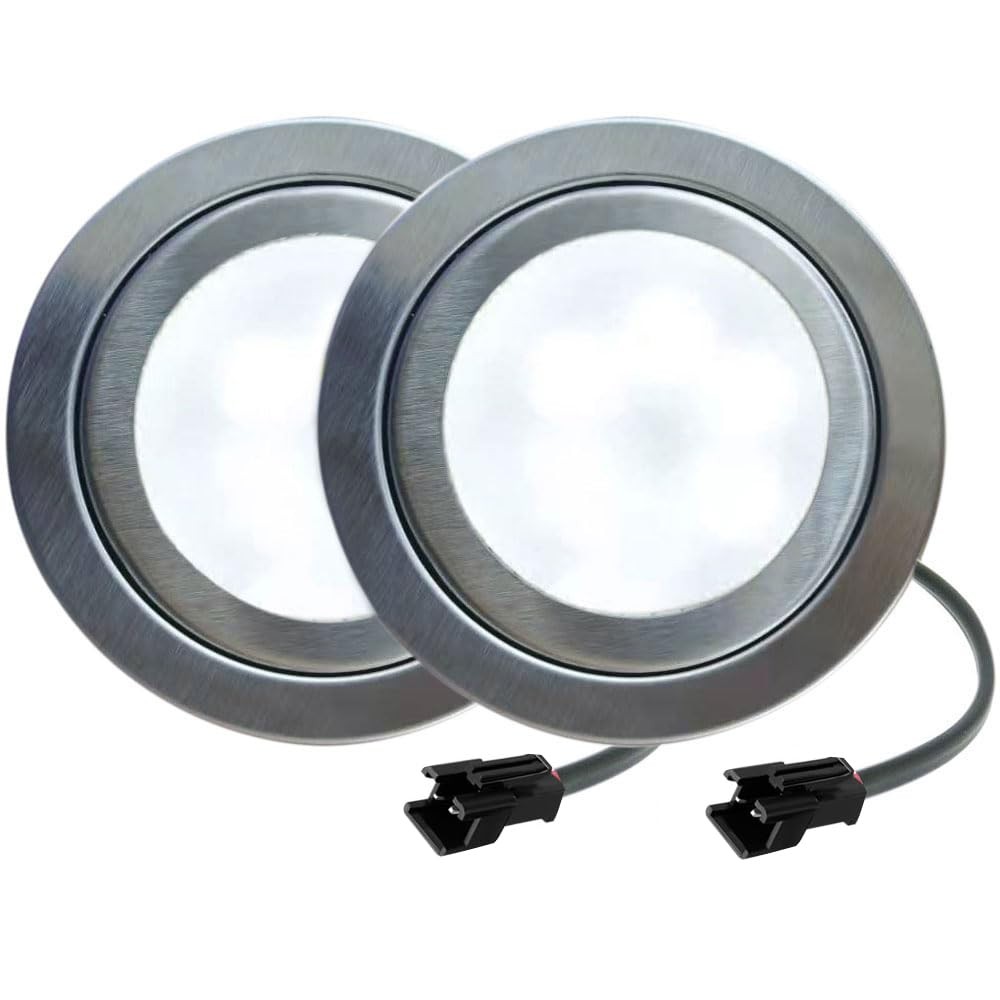 MoKongFu 2-Pack DC 12V 1.5W LED Kitchen Cooker Range 68mm, Warm White 3000K