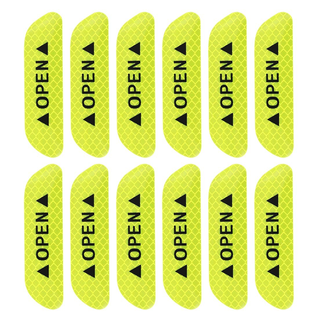 X AUTOHAUX Car Reflective Stickers Night Visibility Warning 14X10X1, Yellow