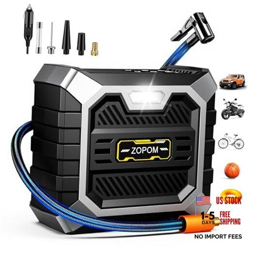 Tire Inflator Portable Air Compressor, 12V DC Car Air Pump with Auto Shut-Off