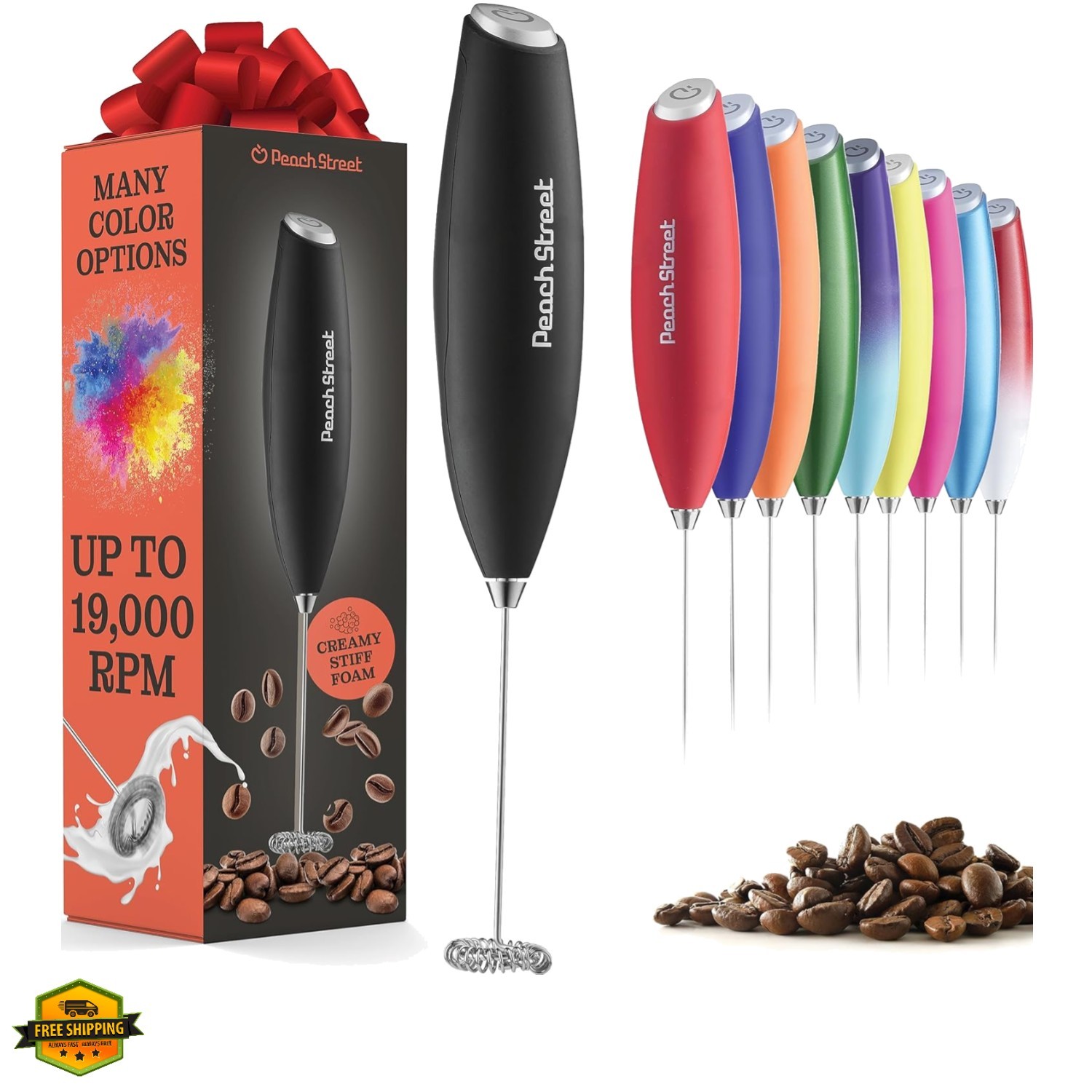 Powerful Handheld Milk Frother, Mini Milk Foamer, Battery Operated Not includ...