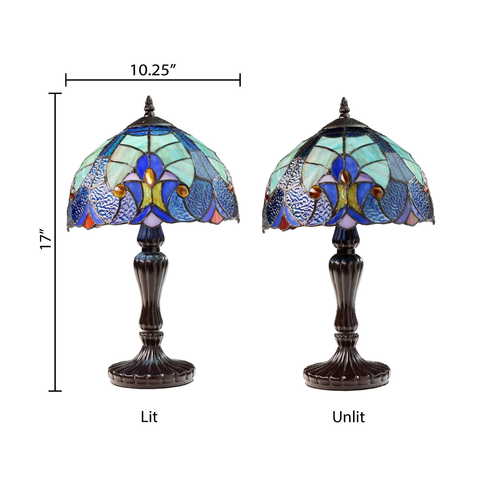 17"H Halston Candlestick Base Dome Shade Table Lamp