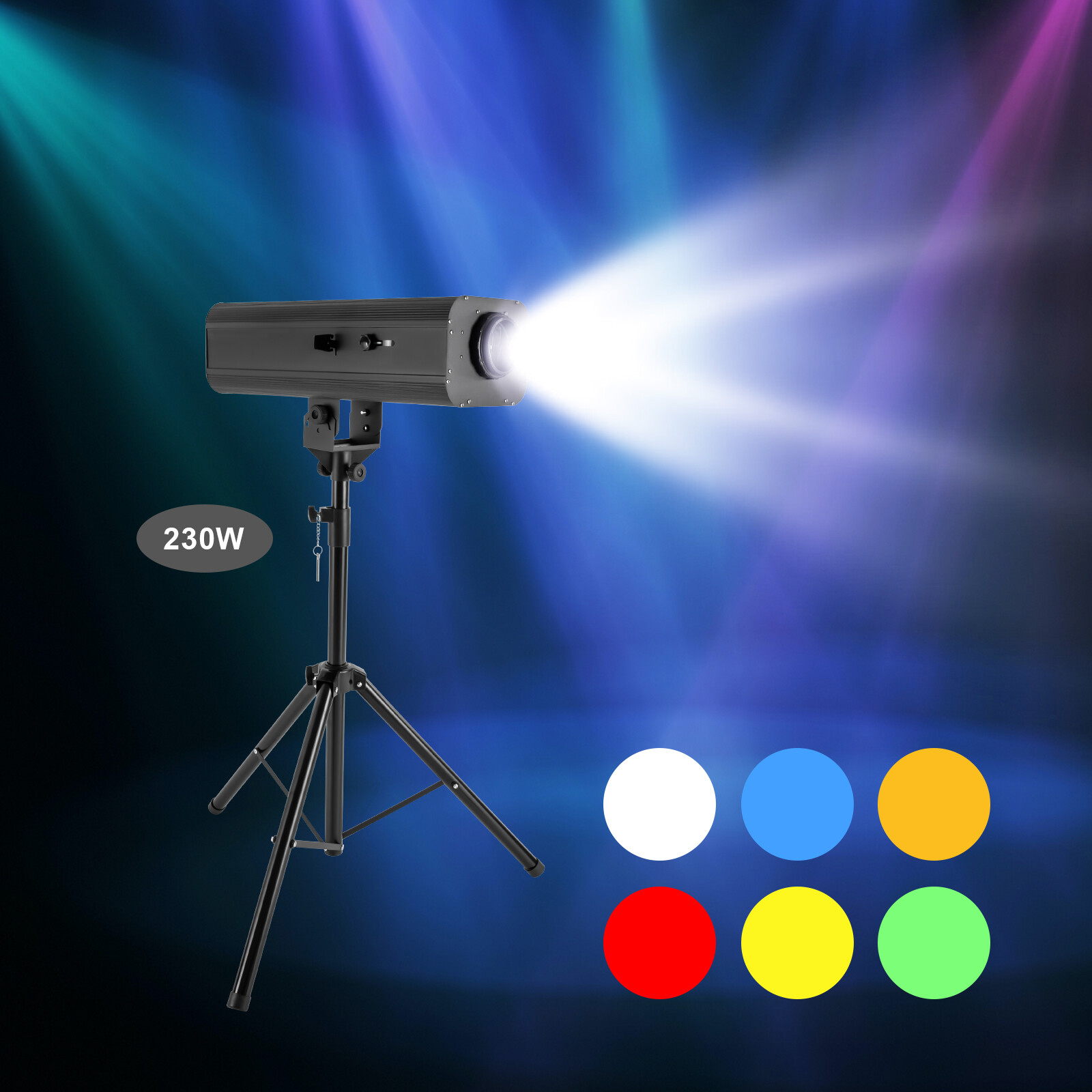230W Adjustable Aperture DJ Wash Light w/Stand Professional Performance Lights