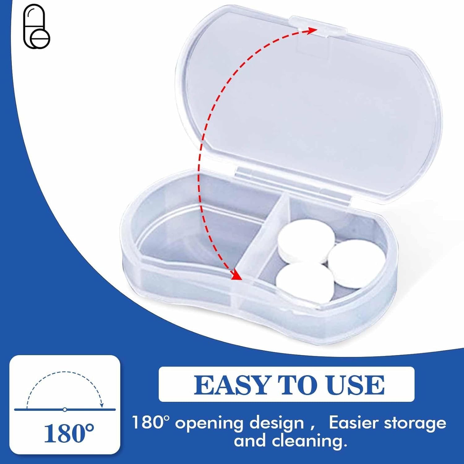 Compact White Mini Pill Case: Portable Organizer for Vitamins and Supplements