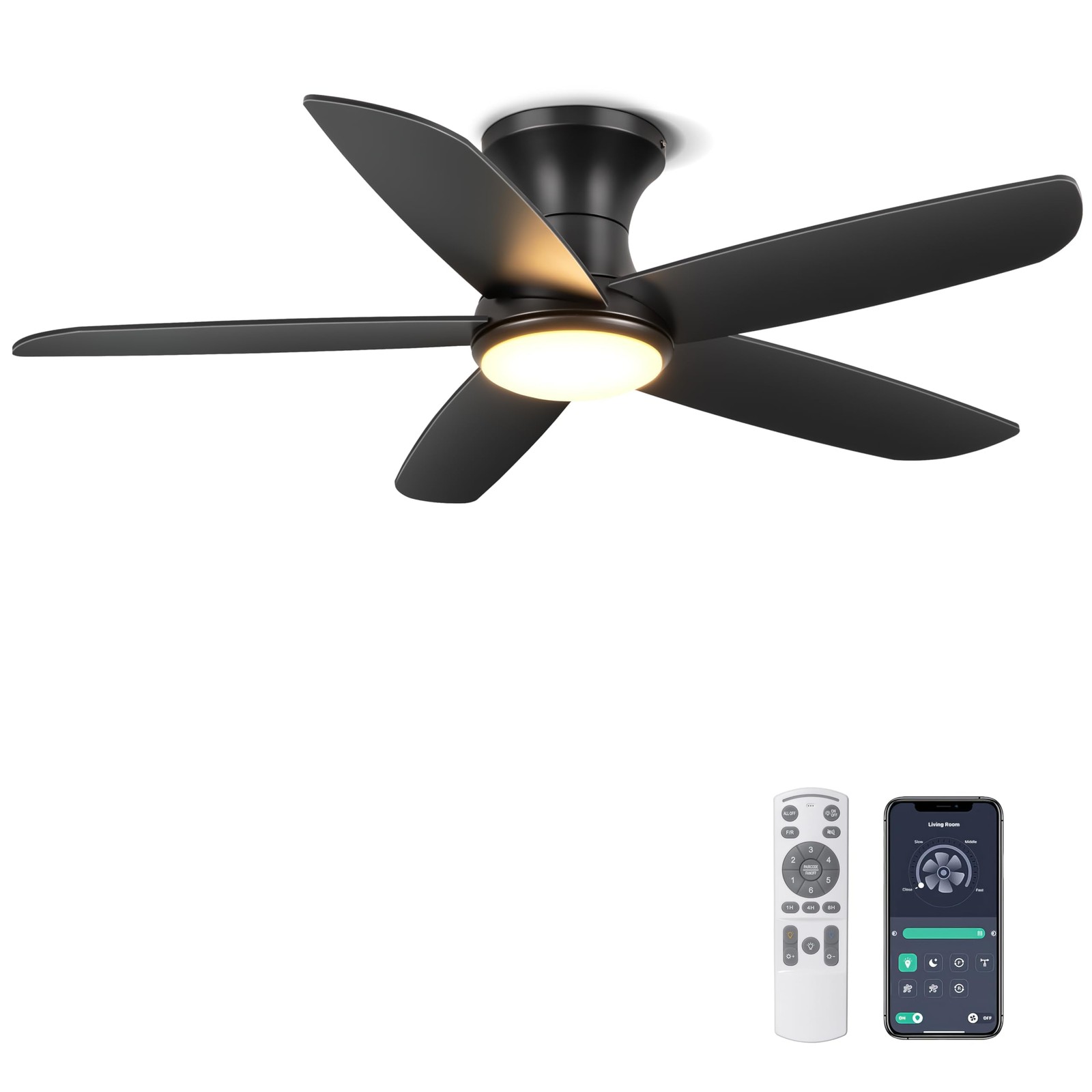 Cool Your Room Silently - 46 Ceiling Fan with Remote Control Dimmable Lights